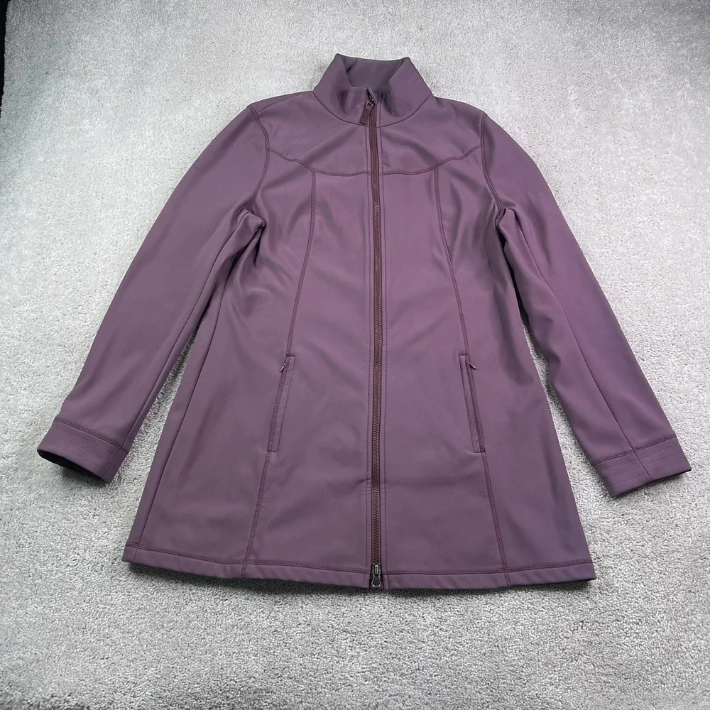 Prana Jacket Womens XL Purple Keva Softshell Full Zip Fleece Lined Coat Outdoors